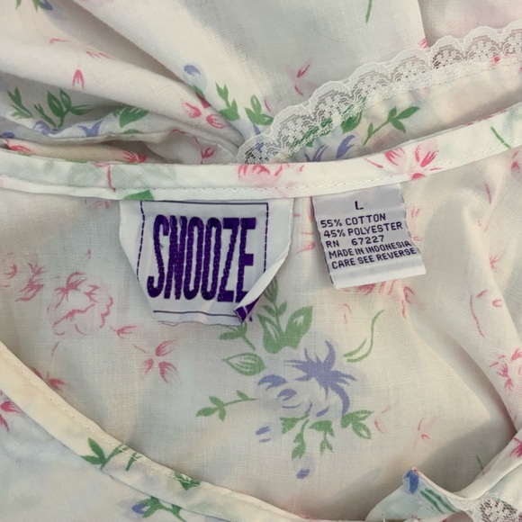 Vintage Ditsy Floral Lace Ruffle Grandma Cottagecore Button Down Nightgown Dress - Picture 7 of 8